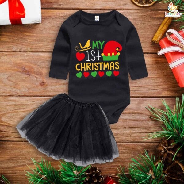 Newborn girls tutu skirt Full Sleeve romper Christmas print onesies bodysuits for baby 0 to 12 months - Image 4