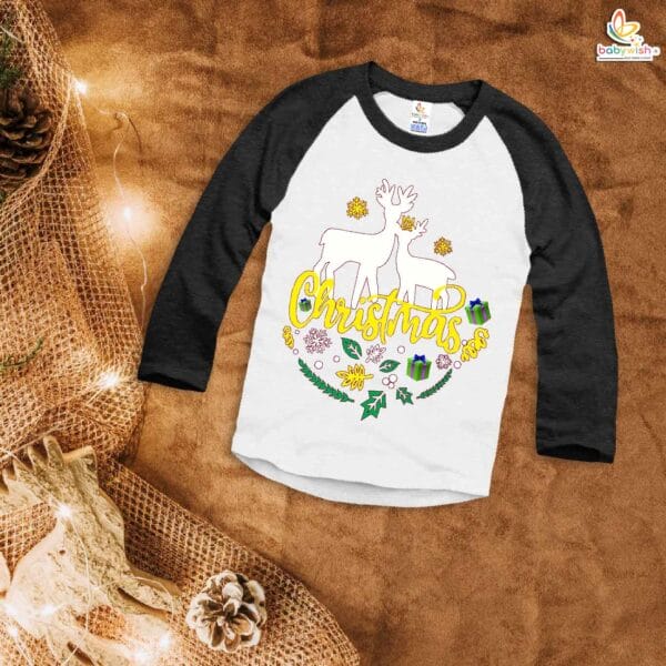 My First Christmas T-Shirt | Cute Deer Print Full Sleeve Baby Tee | Festive Winter Outfit for Boys & Girls – Babywish - Image 4