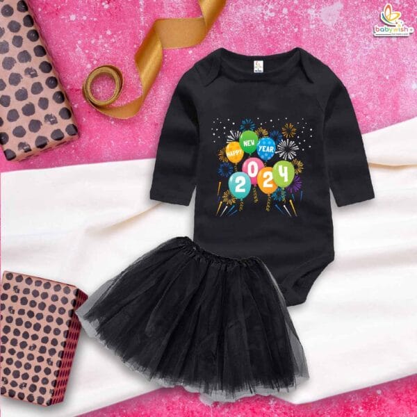 Newborn girls tutu skirt Full Sleeve romper New Year print onesies bodysuits for baby 0 to 12 months - Image 5