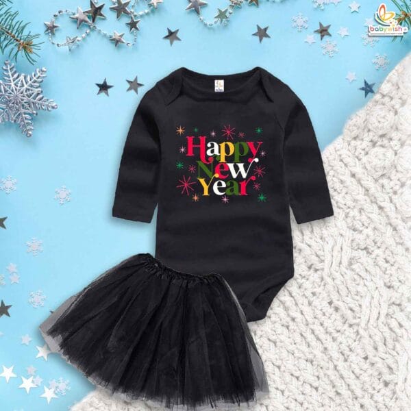 Newborn girls tutu skirt Full Sleeve romper New Year print onesies bodysuits for baby 0 to 12 months - Image 4