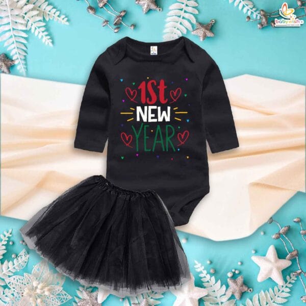 Newborn girls tutu skirt Full Sleeve romper New Year print onesies bodysuits for baby 0 to 12 months - Image 4
