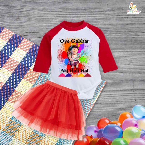 Newborn girls tutu skirt Full Sleeve romper Holi print onesies bodysuits for baby 0 to 12 months - Image 2