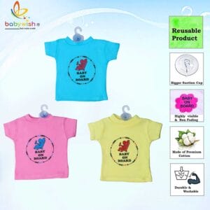 Baby on Board Car Decals Cloth Safety Sign Board with Hanger & Vacuum suction cup