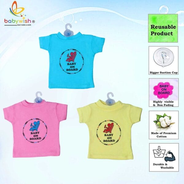 Baby on Board Car Decals Cloth Safety Sign Board with Hanger & Vacuum suction cup