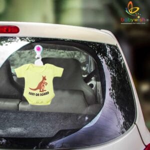 Baby on Board Car Decals Cloth Safety Sign Board with Hanger & Vacuum suction cup