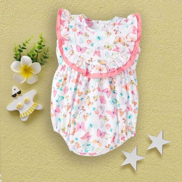 Baby Girls Romper Set Ruffle Sleeve Onesie Newborn Bodysuit Romper Jumpsuit Infant Clothes Dress