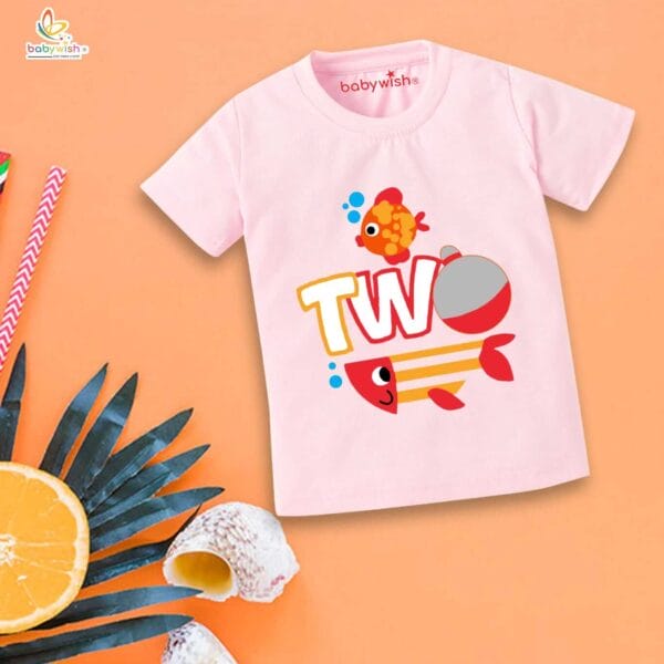 Two Year Birthday Unisex T-Shirt Half Sleeve Round Neck Topwear tee for kids
