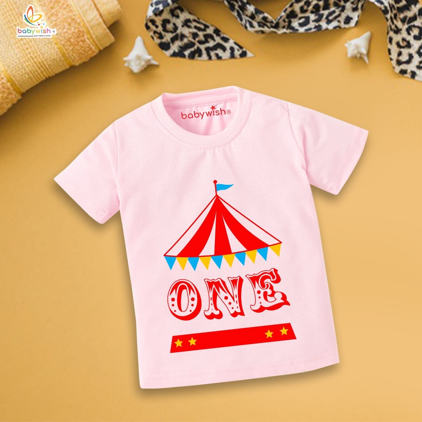 One Year Birthday Unisex T-Shirt Half Sleeve Round Neck Topwear tee for kids
