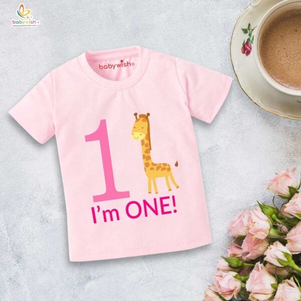One Year Birthday Unisex T-Shirt Half Sleeve Round Neck Topwear tee for kids - Image 3