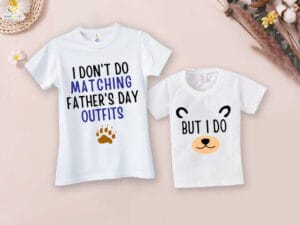 Fathers Day Special Combo White T-Shirts Sets for Father and KId Combo Pack of 2 | Matching Father's Day Outfit|