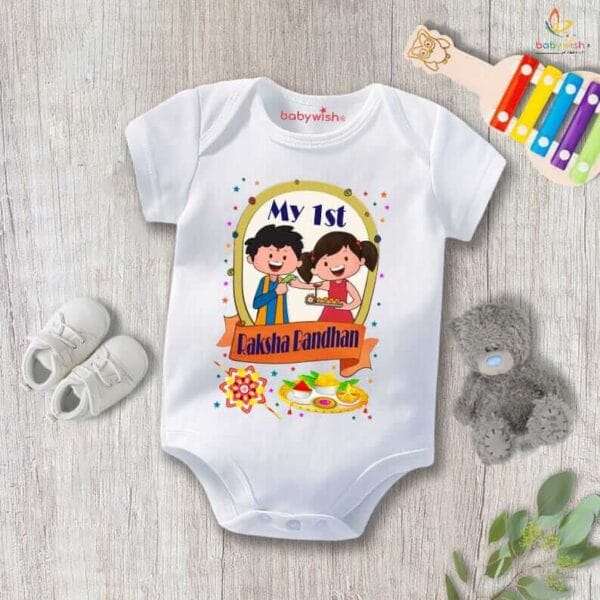 Babywish Rakshabandhan Romper Brother Sister Matching dress Rakshabandhan gift for Rakhi - Image 5