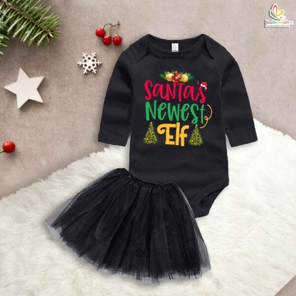 Newborn girls tutu skirt Full Sleeve romper Christmas print onesies bodysuits for baby 0 to 12 months - Image 4