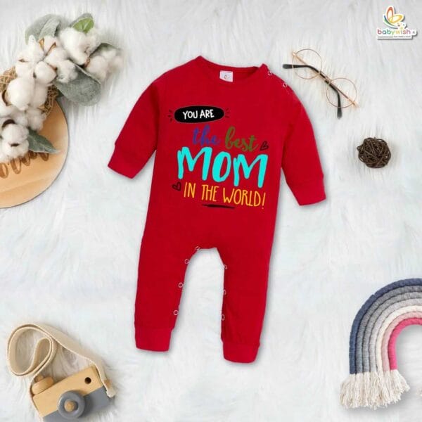 My First Mother’s Day Baby Romper – Full Body “The Best Mom’s Day” Bodysuit for Newborn Infant Girl or Boy – Adorable First Mother’s Day Gift Outfit – Babywish - Image 2