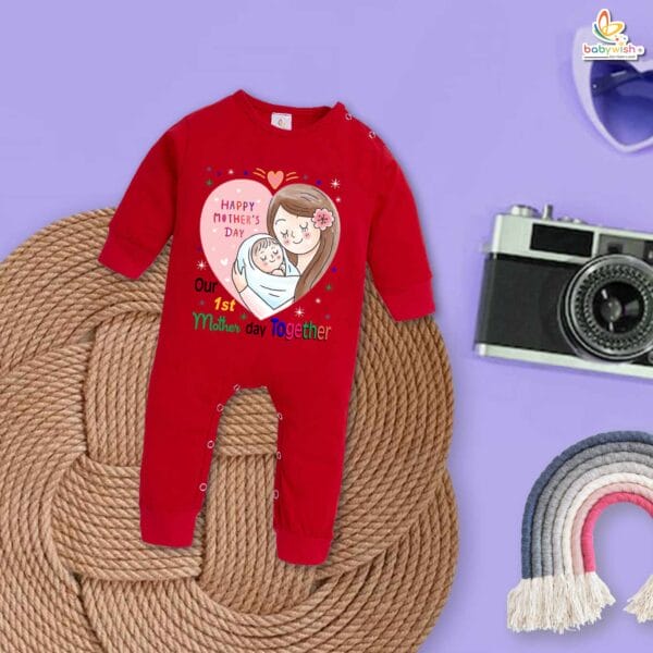My First Mother’s Day Baby Romper – Full Body “1st Mother’s Day Together” Bodysuit for Newborn Infant Girl or Boy – Cute and Memorable Mother’s Day Gift Outfit – Babywish - Image 2