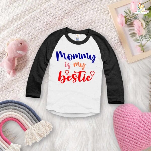 My First Mother’s Day Baby T-Shirt – Full Sleeve “Mummy Is My Bestie” Outfit for Newborn Infant Baby Girl or Boy – Cute Mother's Day Gift – Babywish - Image 2
