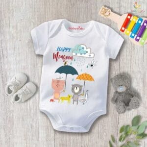 Baby Newborn Monsoon Bodysuits romper Half Sleeve Envelope Neck Onesies Rainfall  Outfit