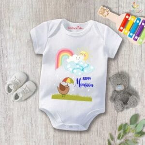 Baby Newborn Monsoon Bodysuits romper Half Sleeve Envelope Neck Onesies Rainfall  Outfit