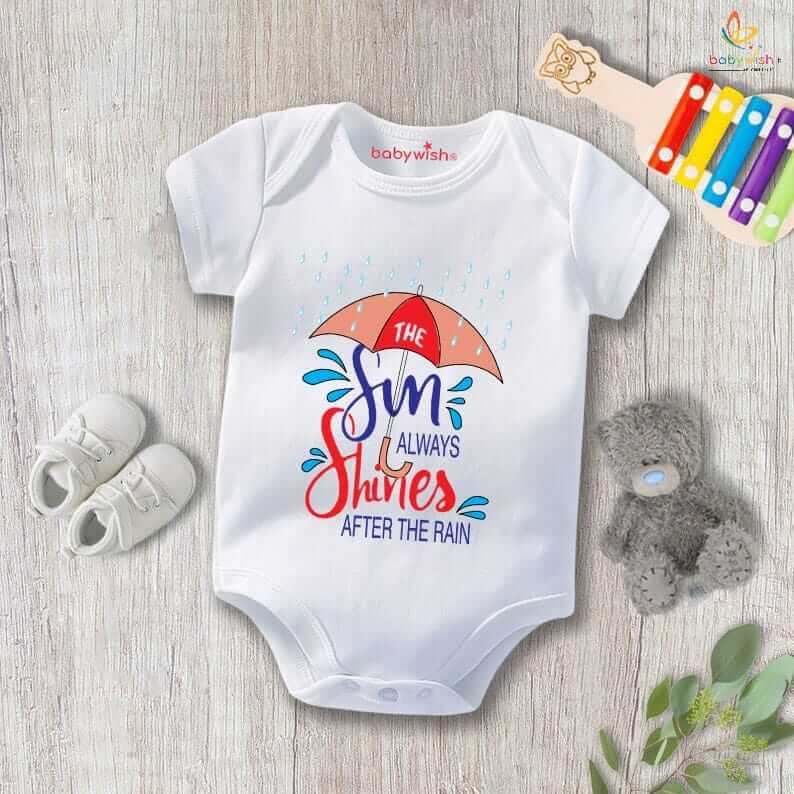 Baby Newborn Monsoon Bodysuits romper Half Sleeve Envelope Neck Onesies Rainfall  Outfit