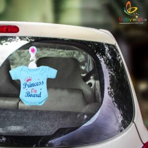 Baby on Board Car Decals Cloth Safety Sign Board with Hanger & Vacuum suction cup