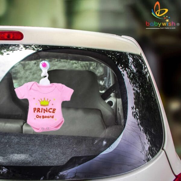 Baby on Board Car Decals Cloth Safety Sign Board with Hanger & Vacuum suction cup - Image 2