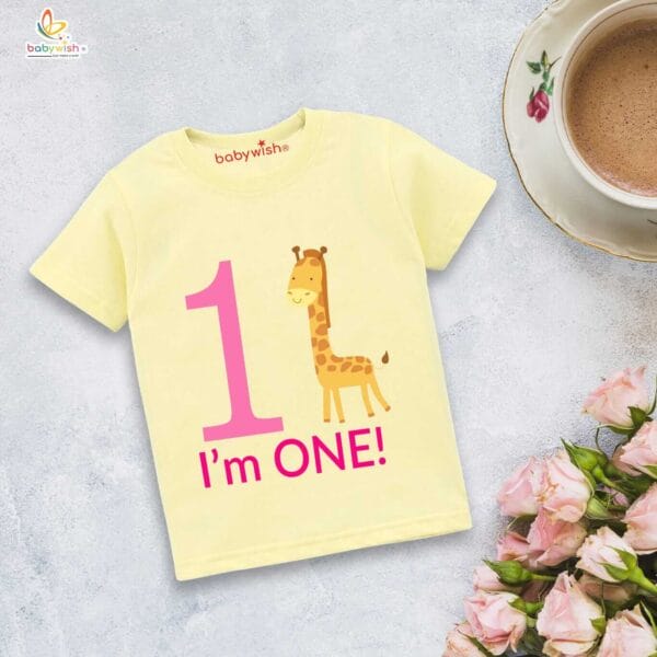 One Year Birthday Unisex T-Shirt Half Sleeve Round Neck Topwear tee for kids - Image 4