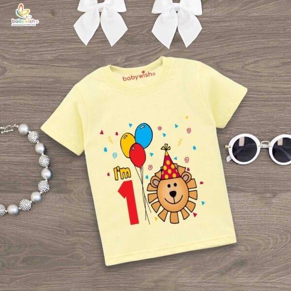 One Year Birthday Unisex T-Shirt Half Sleeve Round Neck Topwear tee for kids - Image 2