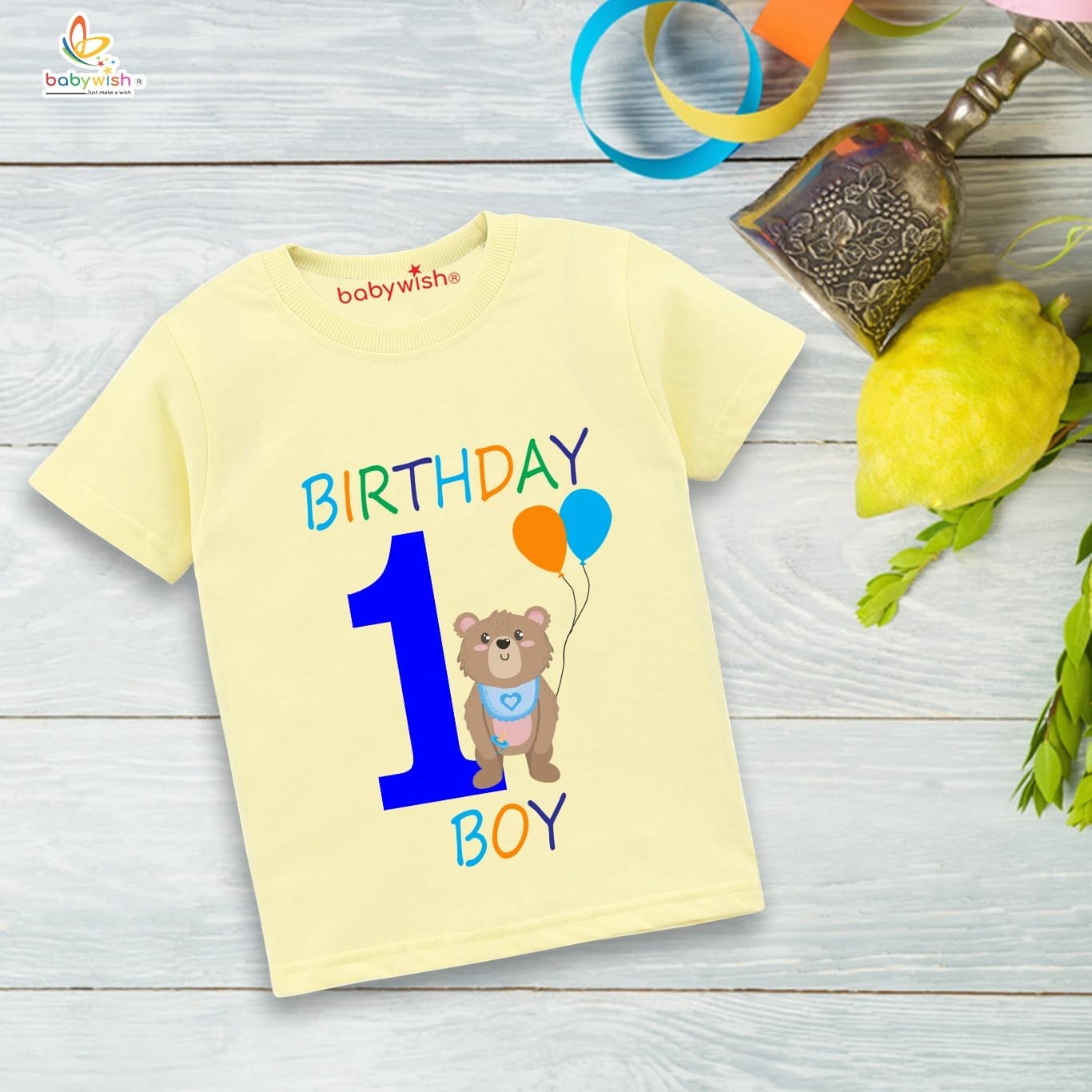 One Year Birthday Unisex T-Shirt Half Sleeve Round Neck Topwear tee for kids