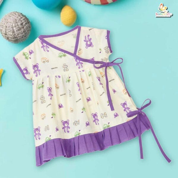 Babywish Baby Girl Cotton Frock Newborn Girl Knee Length Sleeveless Dress Beer Theme Printed - Image 5