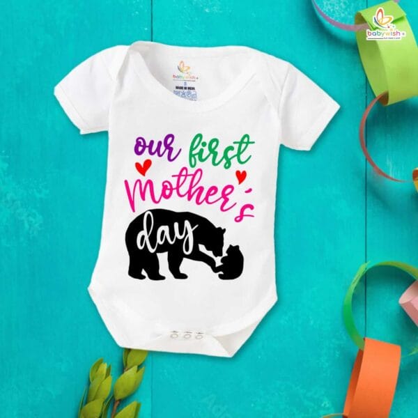 Mothers Day Special Combo White T-Shirts and Romper Sets for Mother and baby Combo Pack of 2 - Image 3