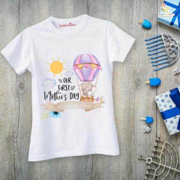 Mothers Day Special Combo White T-Shirts and Romper Sets for Mother and baby Combo Pack of 2 - Image 2
