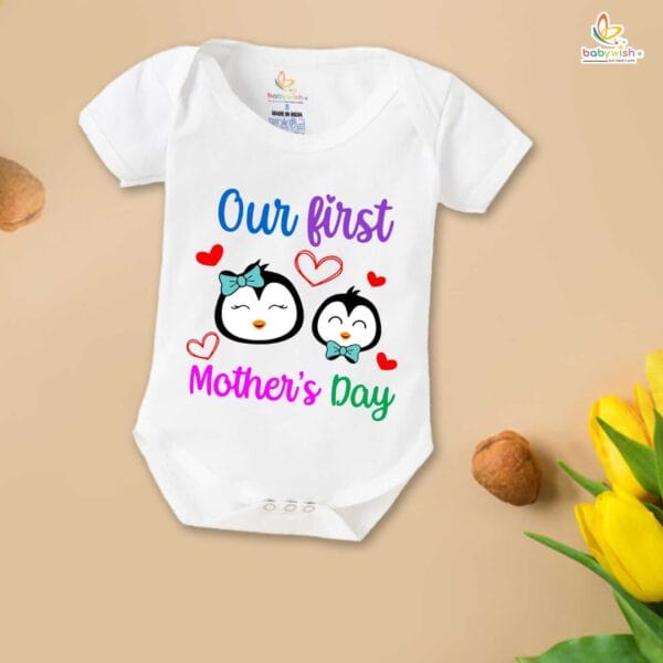 Mothers Day Special Combo White T-Shirts and Romper Sets for Mother and baby Combo Pack of 2 - Image 3
