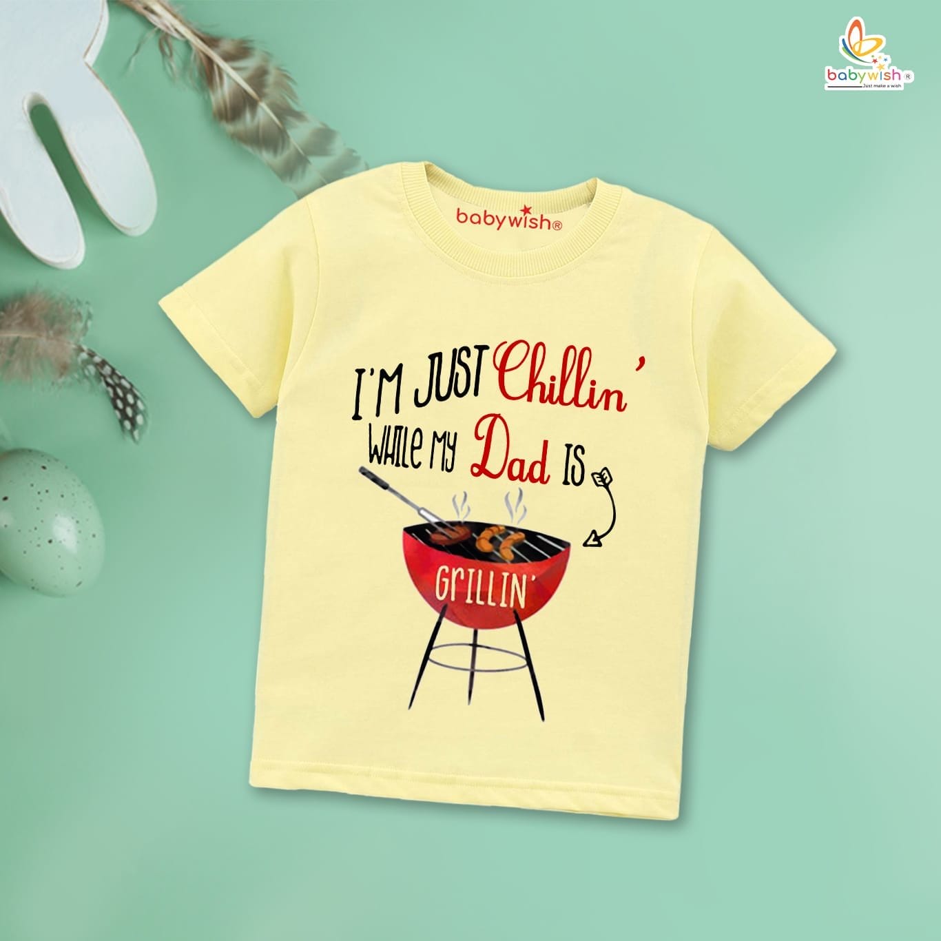 Father's Day Special T-Shirt for Boy’s and Girl’s Half Sleeve Topwear for Unisex Kids