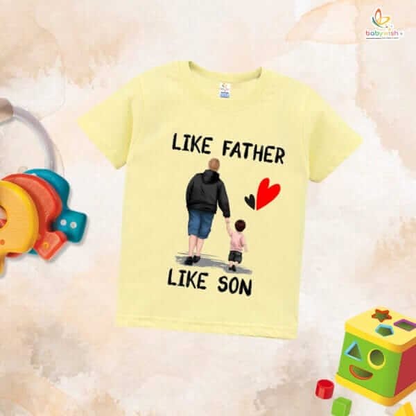 Father's Day Special T-Shirt for Boy’s and Girl’s Half Sleeve Topwear for Unisex Kids | Like Father Like Son | - Image 4