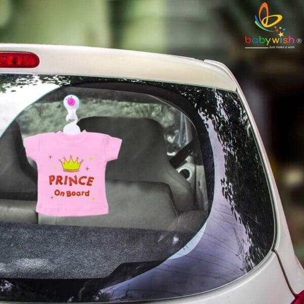 Baby on Board Car Decals Cloth Safety Sign Board with Hanger & Vacuum suction cup