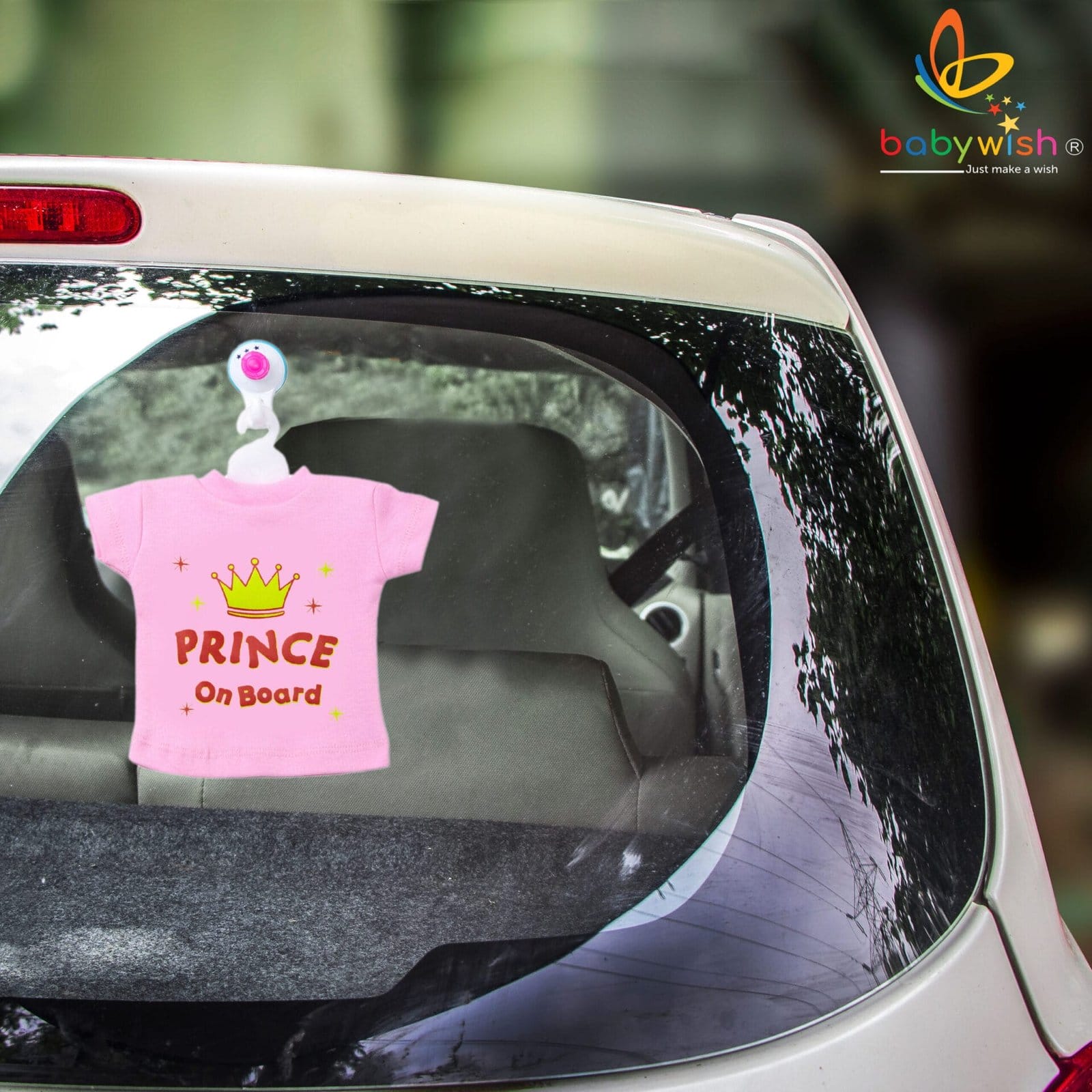 Baby on Board Car Decals Cloth Safety Sign Board with Hanger & Vacuum suction cup