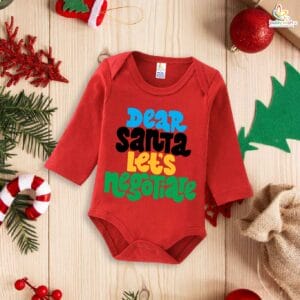 Babywish Christmas Romper Clothes My First Merry Bodysuit Romper Dear Santa Lets Nagotiate