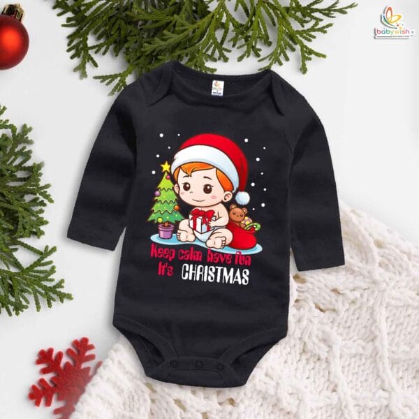 Babywish Christmas Romper Clothes My First Merry Bodysuit Romper keep Calm have fun its Christmas baby print - Image 4
