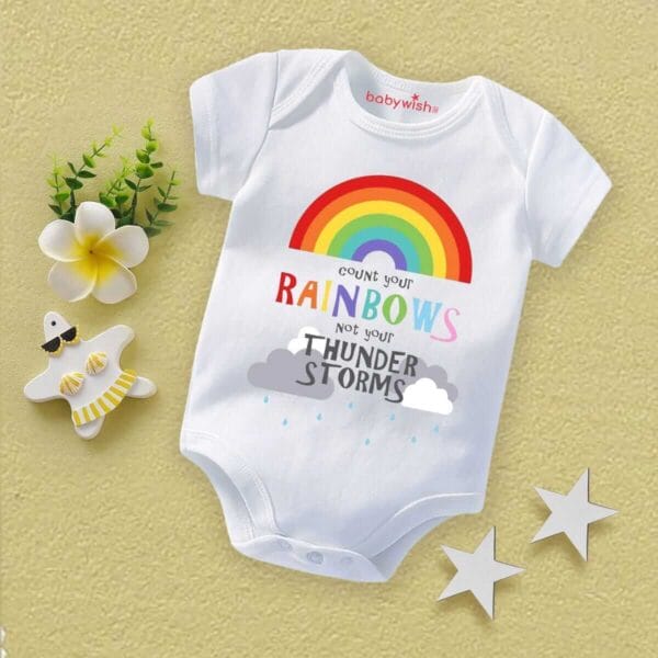 Baby Newborn Monsoon Bodysuits romper Half Sleeve Envelope Neck Onesies Rainfall  Outfit