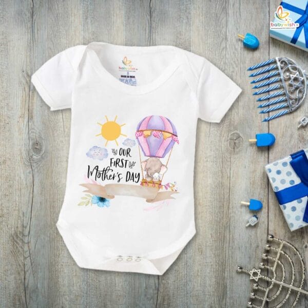 Mothers Day Special Combo White T-Shirts and Romper Sets for Mother and baby Combo Pack of 2 - Image 3