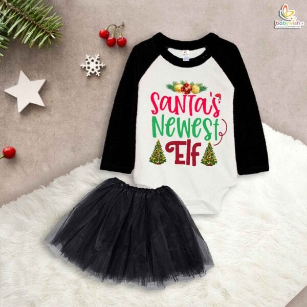 Newborn girls tutu skirt Full Sleeve romper Christmas print onesies bodysuits for baby 0 to 12 months - Image 5