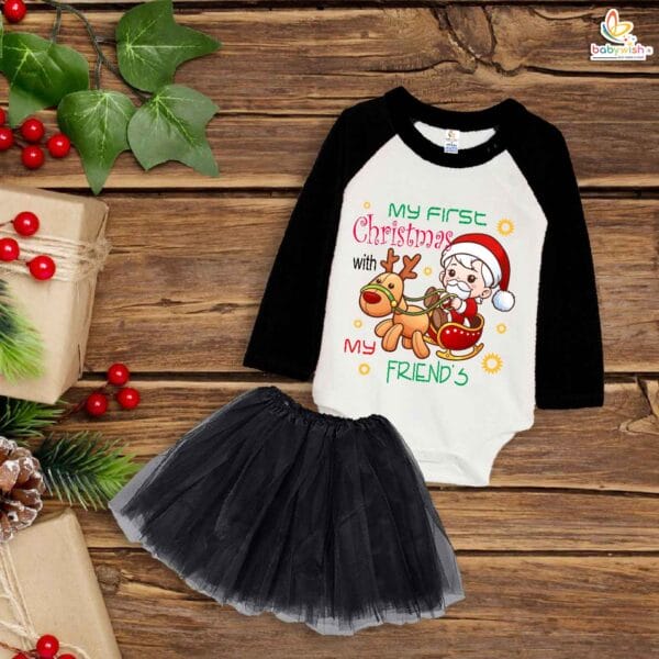 Newborn girls tutu skirt Full Sleeve romper Christmas print onesies bodysuits for baby 0 to 12 months - Image 5