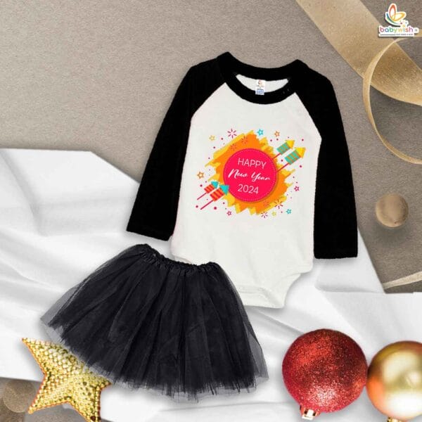 Newborn girls tutu skirt Full Sleeve romper New Year print onesies bodysuits for baby 0 to 12 months - Image 5