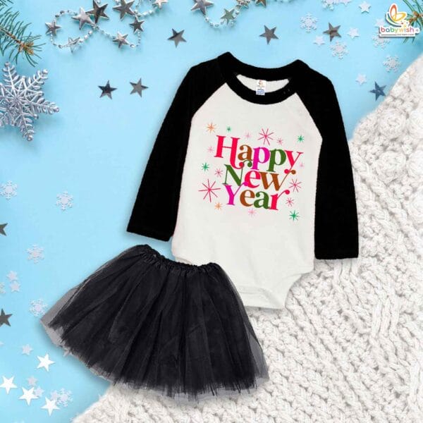 Newborn girls tutu skirt Full Sleeve romper New Year print onesies bodysuits for baby 0 to 12 months - Image 5