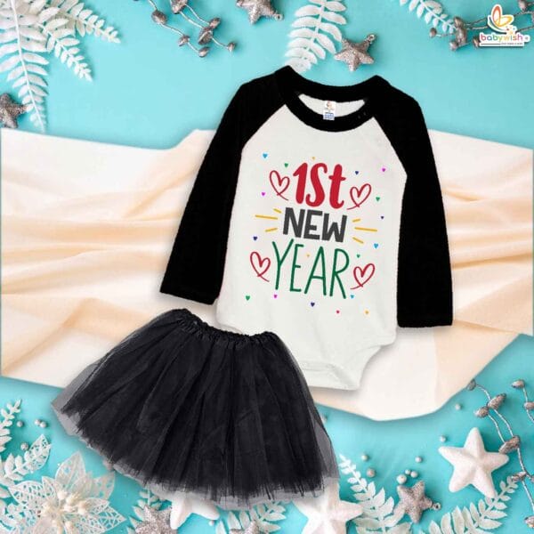 Newborn girls tutu skirt Full Sleeve romper New Year print onesies bodysuits for baby 0 to 12 months - Image 5