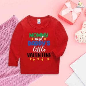 My First Valentine's Day Baby T-Shirt – Mommy & Daddy's Little Valentine | Cute Full Sleeve Infant Outfit | Baby Girl & Boy Valentine's Gift – Babywish