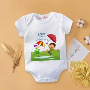 Baby Newborn Monsoon Bodysuits romper Half Sleeve Envelope Neck Onesies Rainfall  Outfit
