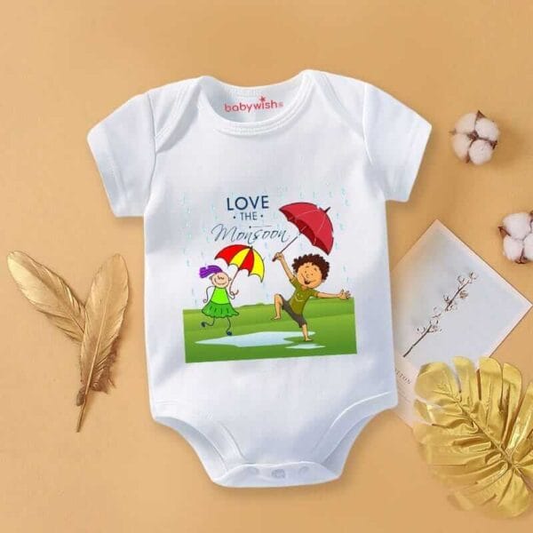Baby Newborn Monsoon Bodysuits romper Half Sleeve Envelope Neck Onesies Rainfall  Outfit