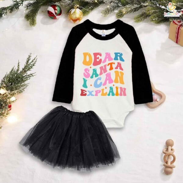 Newborn girls tutu skirt Full Sleeve romper Christmas print onesies bodysuits for baby 0 to 12 months - Image 4