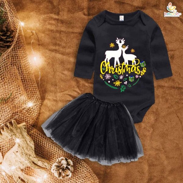 Newborn girls tutu skirt Full Sleeve romper Christmas print onesies bodysuits for baby 0 to 12 months - Image 4