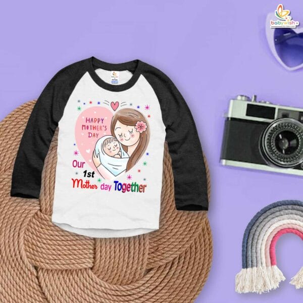 My First Mother’s Day Baby T-Shirt – Full Sleeve “1st Mother’s Day Together” Outfit for Newborn Infant Girl or Boy – Cute First Mother’s Day Gift – Babywish - Image 3